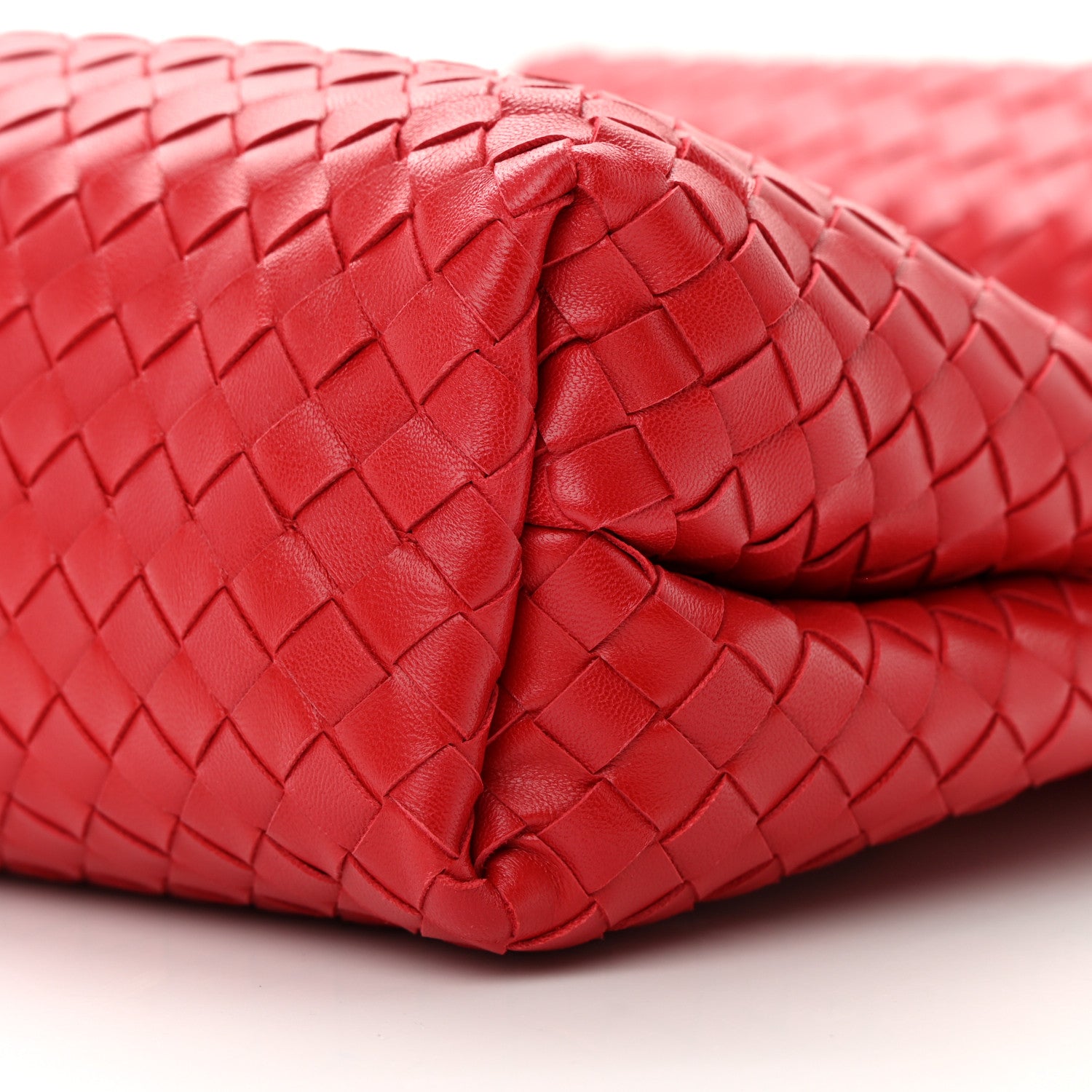 Bottega Veneta Nappa Intrecciato Small Fold Flap Shoulder Bag Red 9 of 15