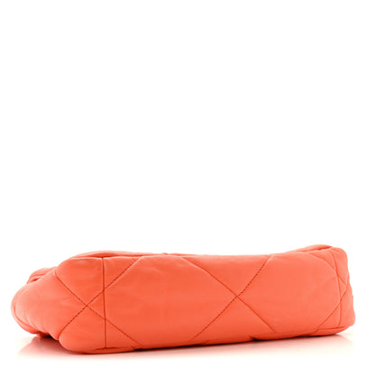 Chanel Goatskin Quilted Medium Chanel 19 Flap Orange 4 of 12