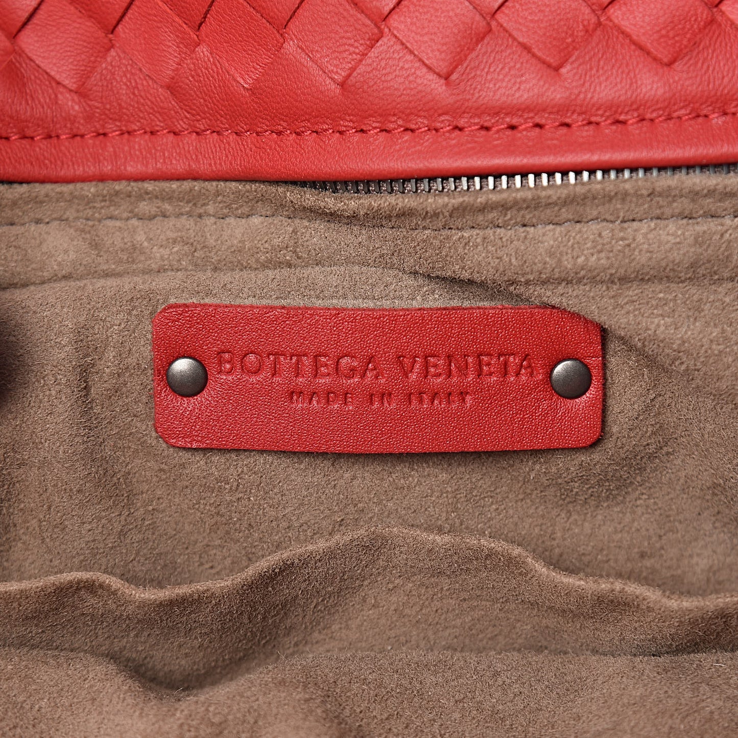 Nappa Intrecciato Small Bella Tote Red