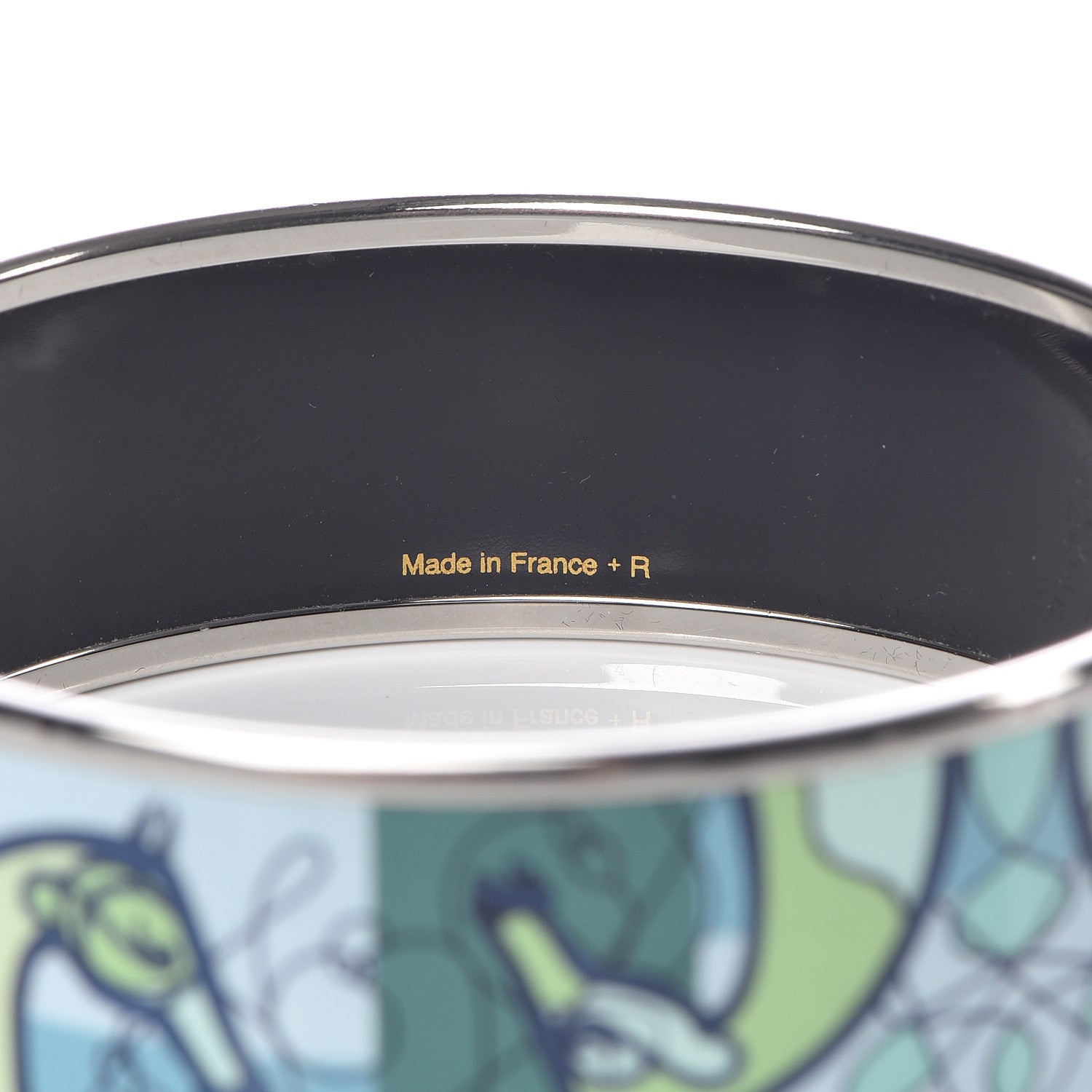 Hermes Enamel Printed Wide Coup De Fouet Bracelet 65 5 of 6