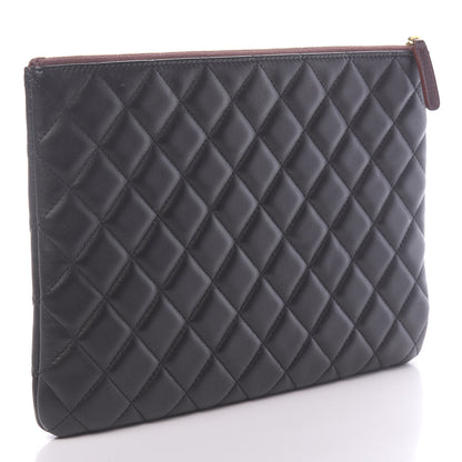 Chanel Lambskin Quilted Medium Cosmetic Case Black 3 of 13