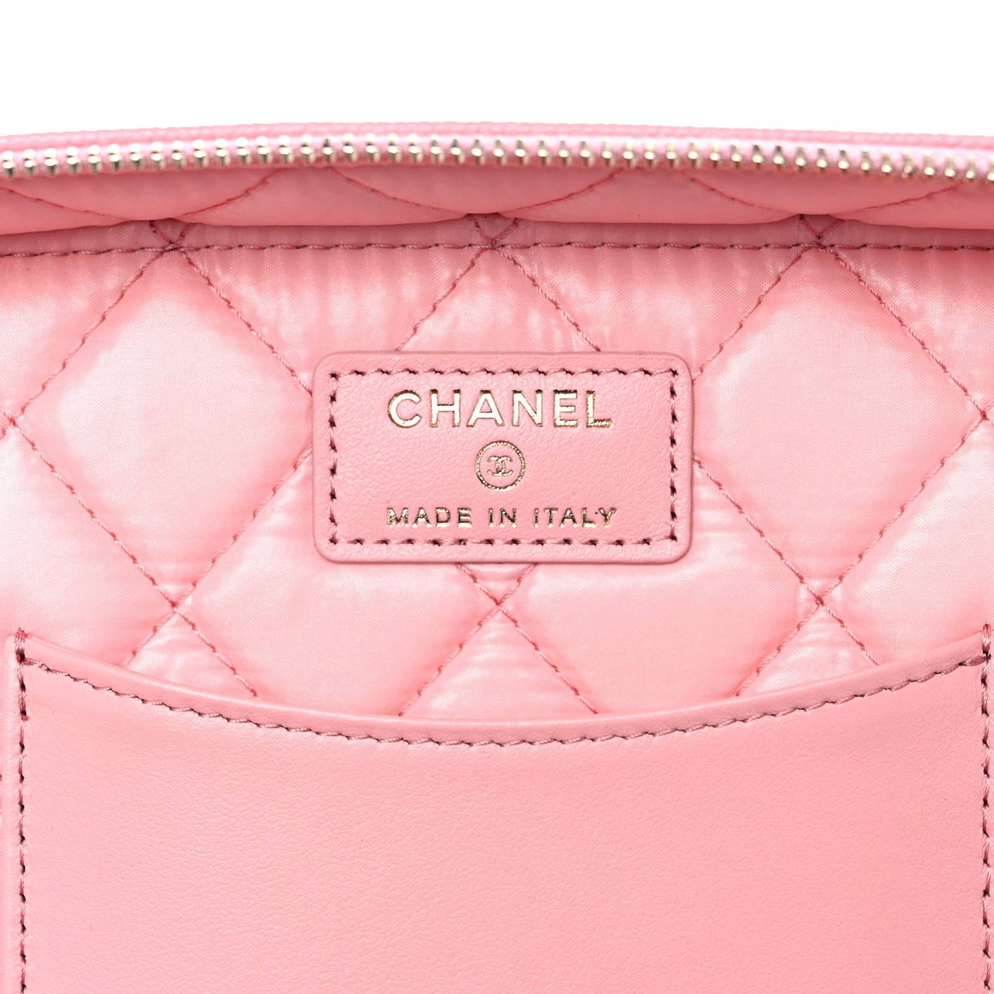 Caviar Quilted Large Vanity Pouch Pink