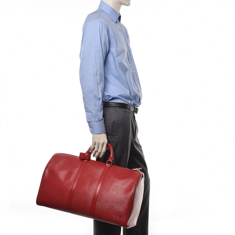 Louis Vuitton Epi Keepall 50 Castillan Red 2 of 17