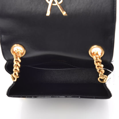 Saint Laurent Patent Calfskin Matelasse Monogram Small Vicky Chain Bag Black 5 of 10
