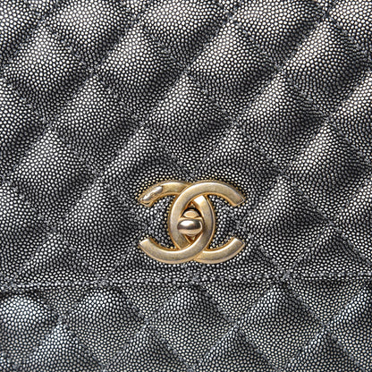 Chanel Metallic Caviar Quilted Small Coco Handle Flap Silver 10 of 10
