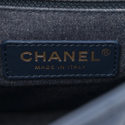 Chanel Lambskin Quilted Resin Bi-Color Chain Flap Bag Navy 6 of 12