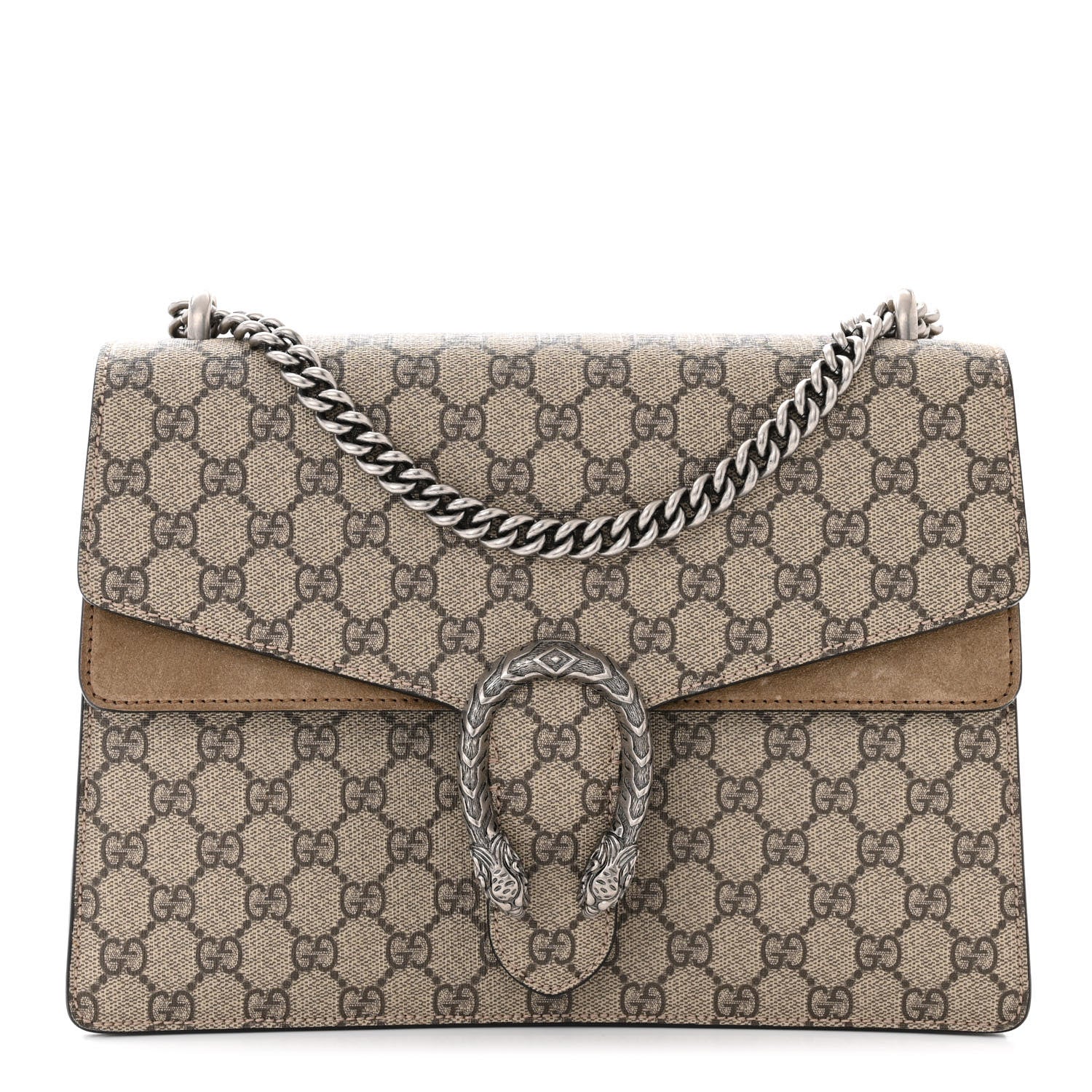 Gucci GG Supreme Monogram Medium Dionysus Shoulder Bag Taupe 1 of 10