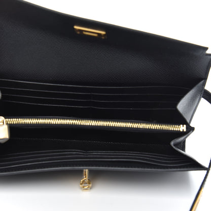 Hermes Epsom Kelly Longue Wallet Black 5 of 8