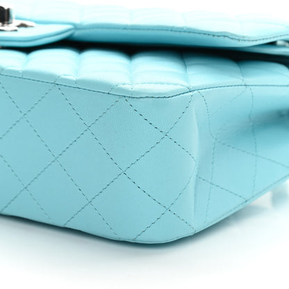 Chanel Lambskin Quilted Medium Double Flap Light Blue 10 of 12