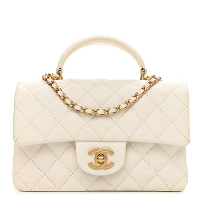 Chanel Caviar Quilted Mini Top Handle Rectangular Flap White 1 of 15