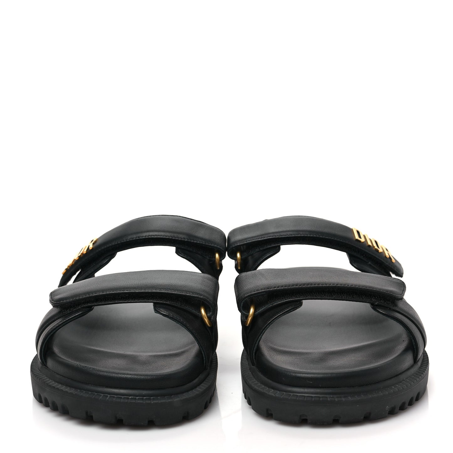 Lambskin Dioract 10mm Slide Sandals 39.5 Black