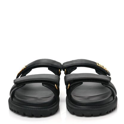 Christian Dior Lambskin Dioract 10mm Slide Sandals 39.5 Black 2 of 7