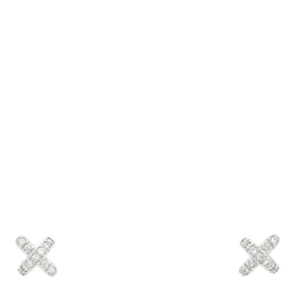 Tiffany Platinum Diamond Cross Stitch X Stud Earrings 1 of 4