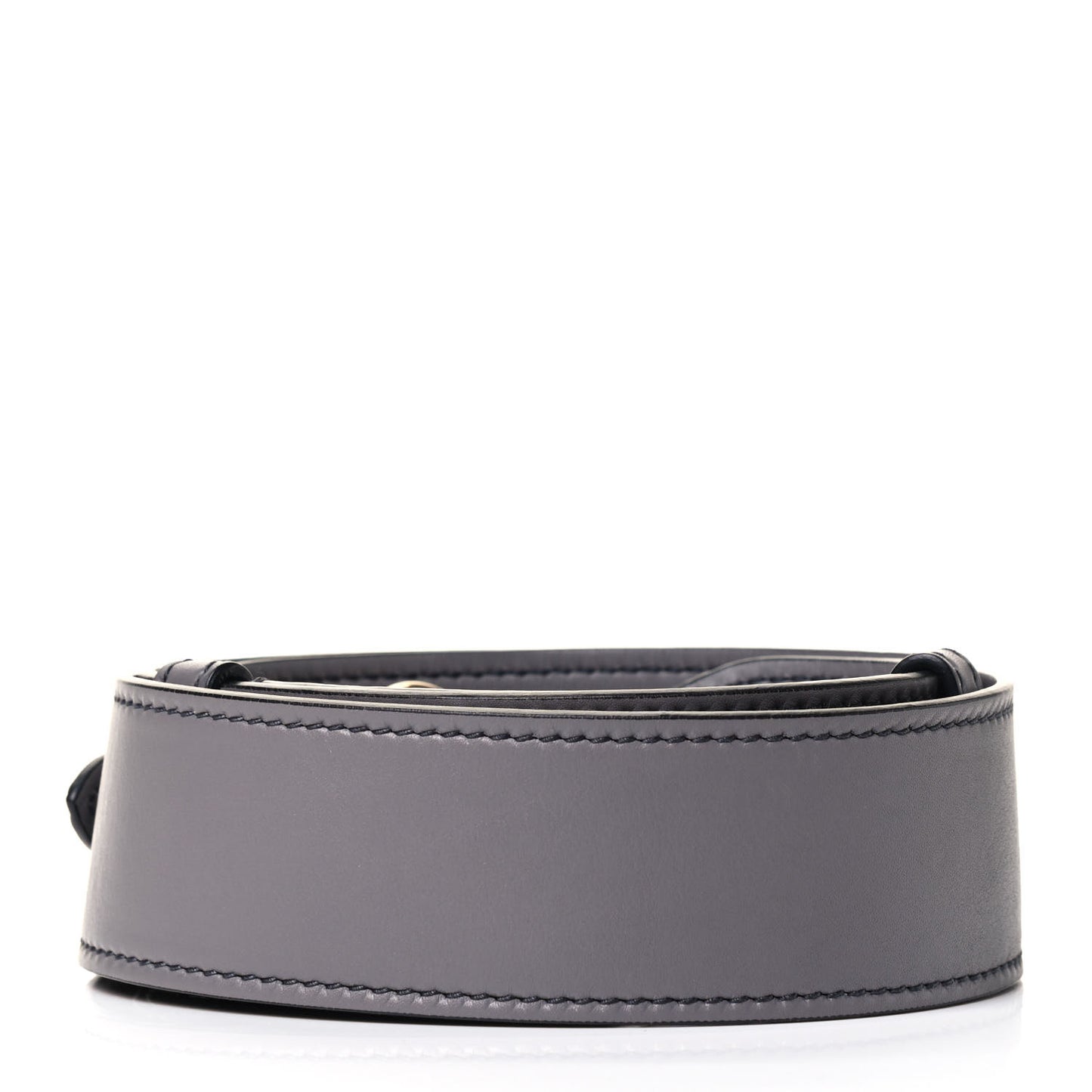 Calfskin D Fence Saddle Bag Adjustable Shoulder Strap Grey