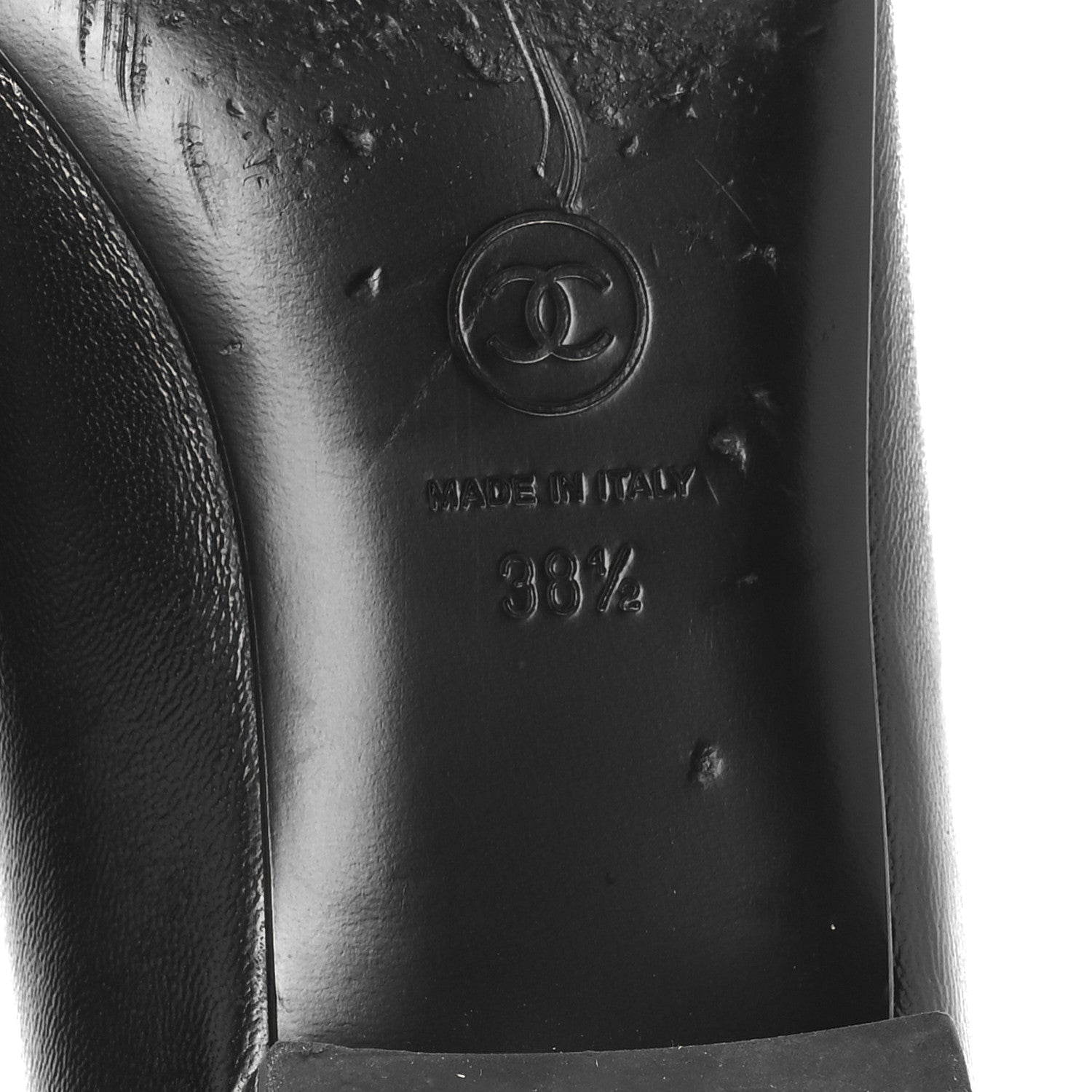 Chanel Shiny Lambskin Grosgrain Pearl Mary Jane Flats 38.5 Black 8 of 9
