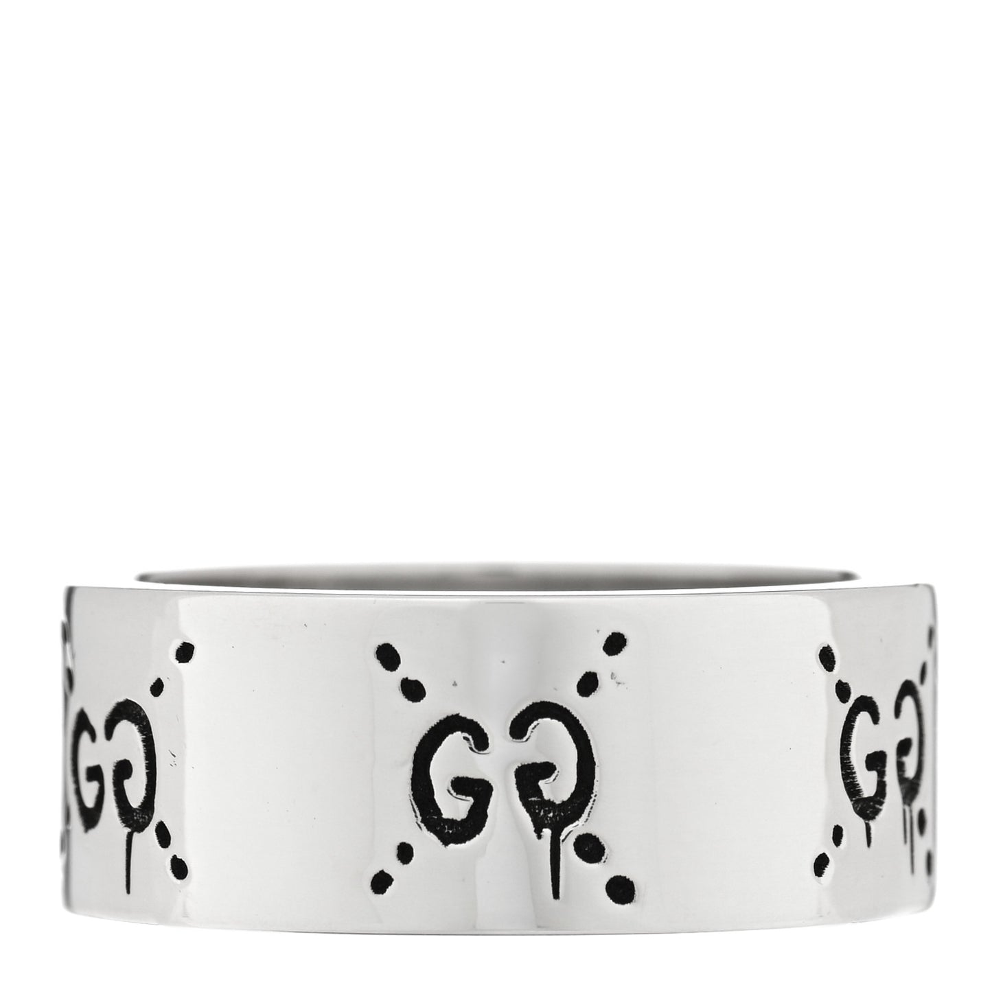 Sterling Silver GucciGhost Hamlet Skull Band Ring 61 9.5