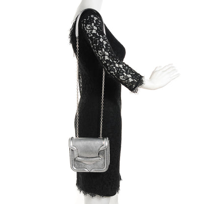 Alexander McQueen Metallic Lambskin Mini Heroine Chain Satchel Silver 2 of 8