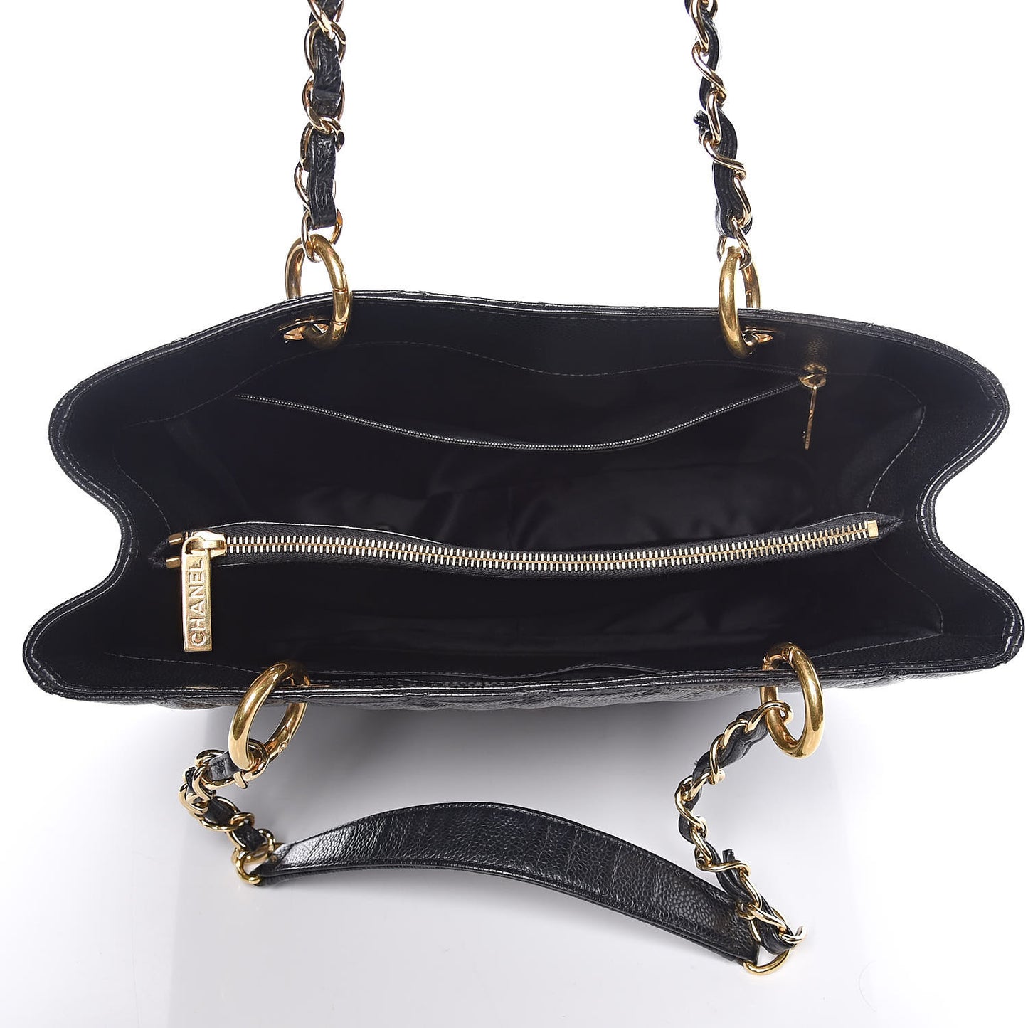 Caviar Quilted Grand Shopping Tote GST Black