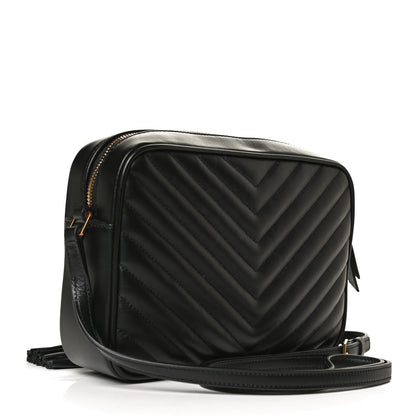Saint Laurent Calfskin Matelasse Monogram Lou Camera Bag Black 3 of 12