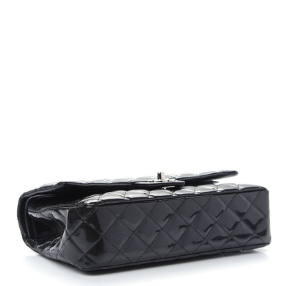 Chanel Striated Patent Quilted Medium Double Flap Black 4 of 10