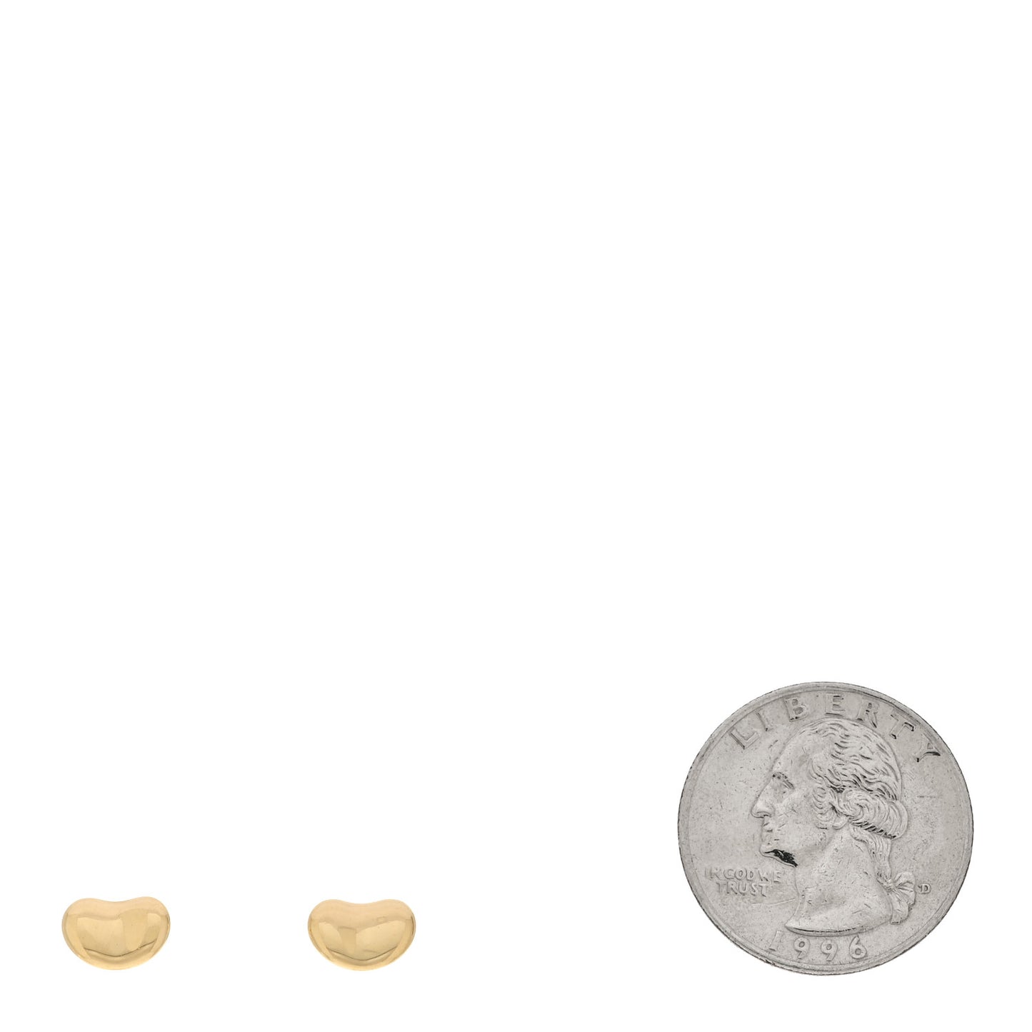 18K Yellow Gold 9mm Elsa Peretti Bean Earrings