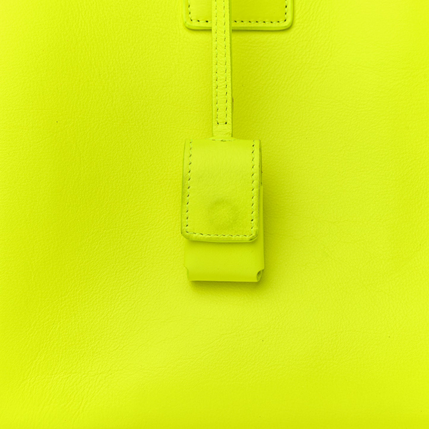 Calfskin Small Sac De Jour Bag Neon Yellow