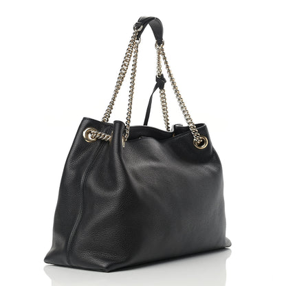 Gucci Pebbled Calfskin Medium Soho Chain Shoulder Bag Black 3 of 9