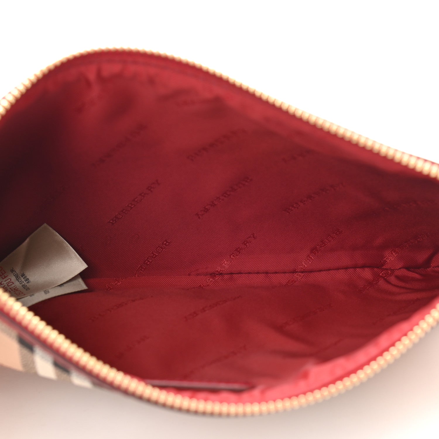 Burberry Haymarket Check Small Peyton Crossbody Clutch Bag Military Red 5 of 9