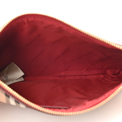 Burberry Haymarket Check Small Peyton Crossbody Clutch Bag Military Red 5 of 9
