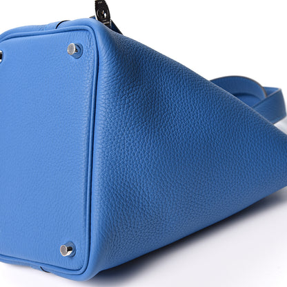 Hermes Taurillon Clemence Picotin Lock 18 PM Mykonos 8 of 9