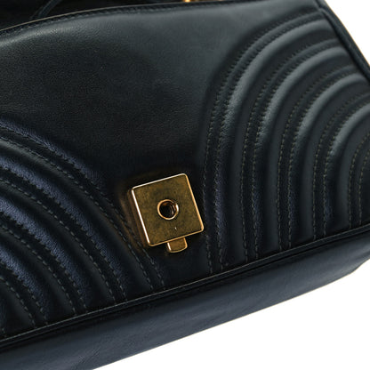 Gucci Calfskin Matelasse Small GG Marmont Shoulder Bag Black 12 of 15