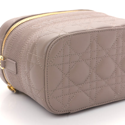 Christian Dior Lambskin Cannage Small Diortravel Vanity Case Warm Taupe 7 of 8