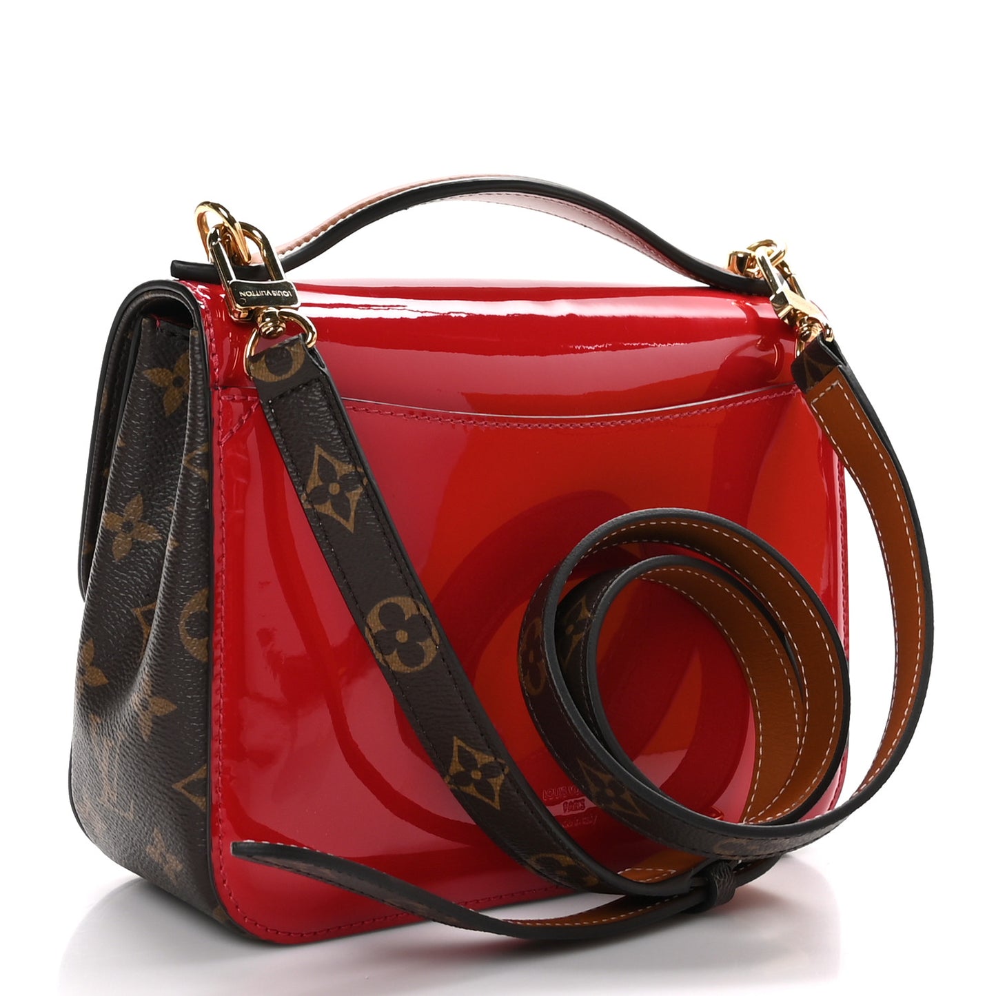 Patent Calfskin Monogram Cherrywood BB Scarlet
