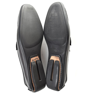 Gucci Calfskin Mens Horsebit Driver Loafers 8 Black 7 of 12