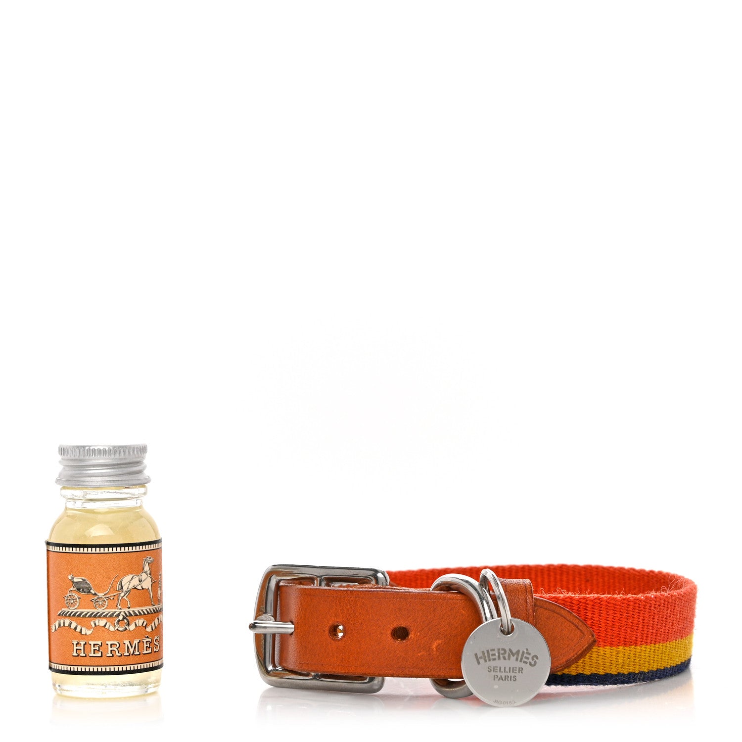 Hermes Toile Natural Bridle Robocar II Dog Collar M Dark Irish 1 of 7
