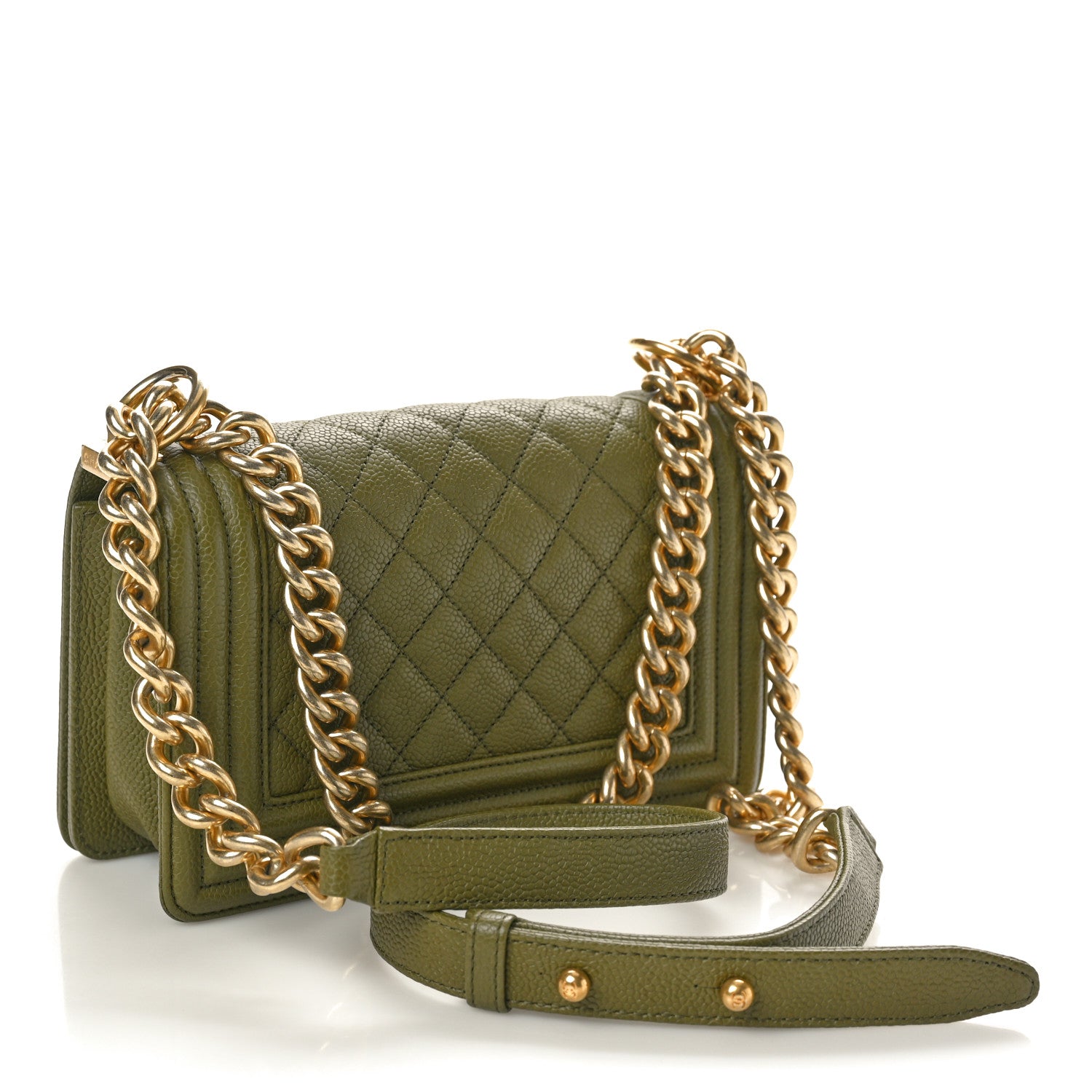 Chanel Caviar Quilted Small Boy Flap Green 3 of 10