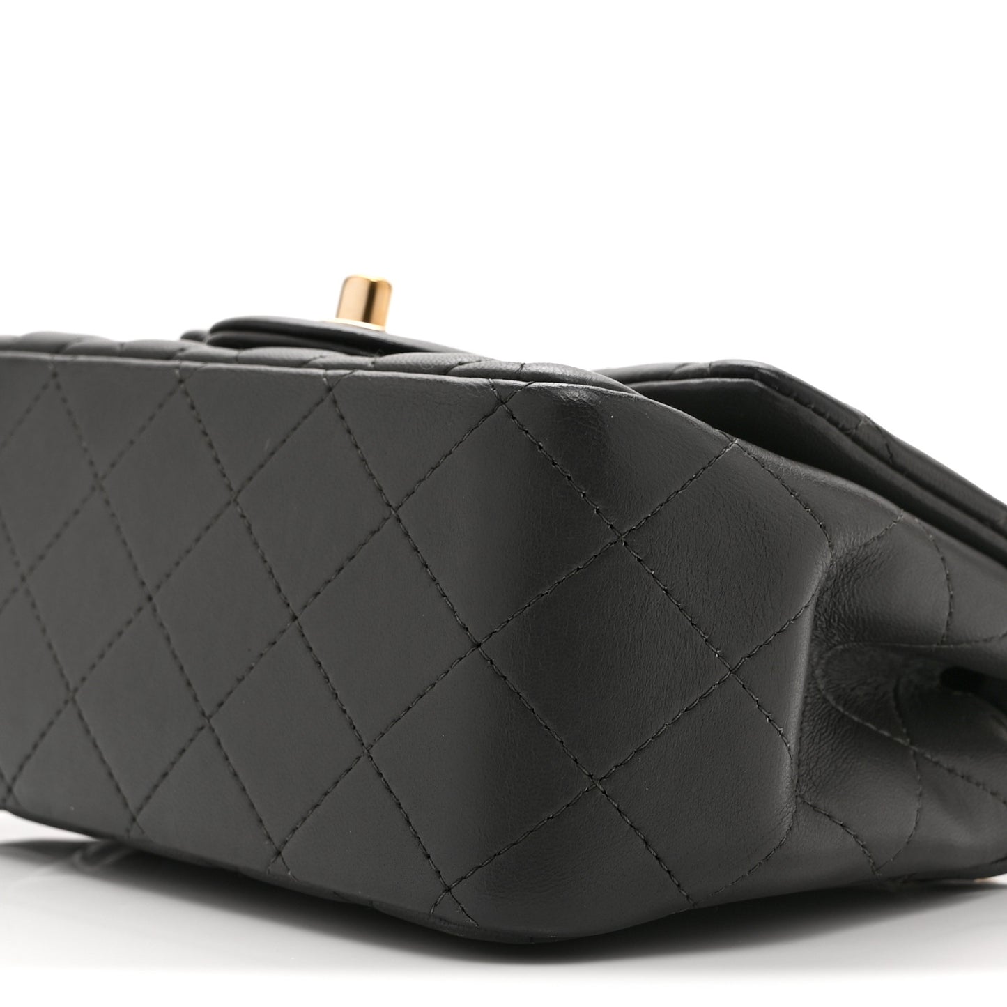Lambskin Quilted Mini Square Flap Dark Grey