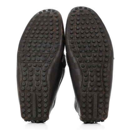 Louis Vuitton Damier Infini Hockenheim Moccasin Loafers 9 Brown 5 of 10