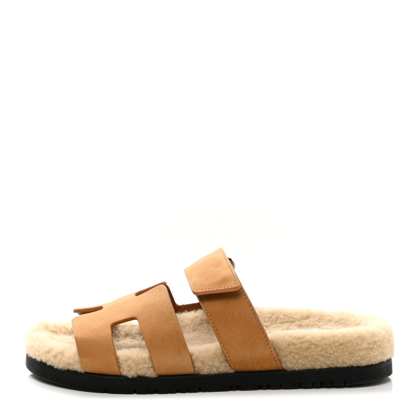 Suede Goatskin Woolskin Womens Chypre Sandals 37 Golden Beige