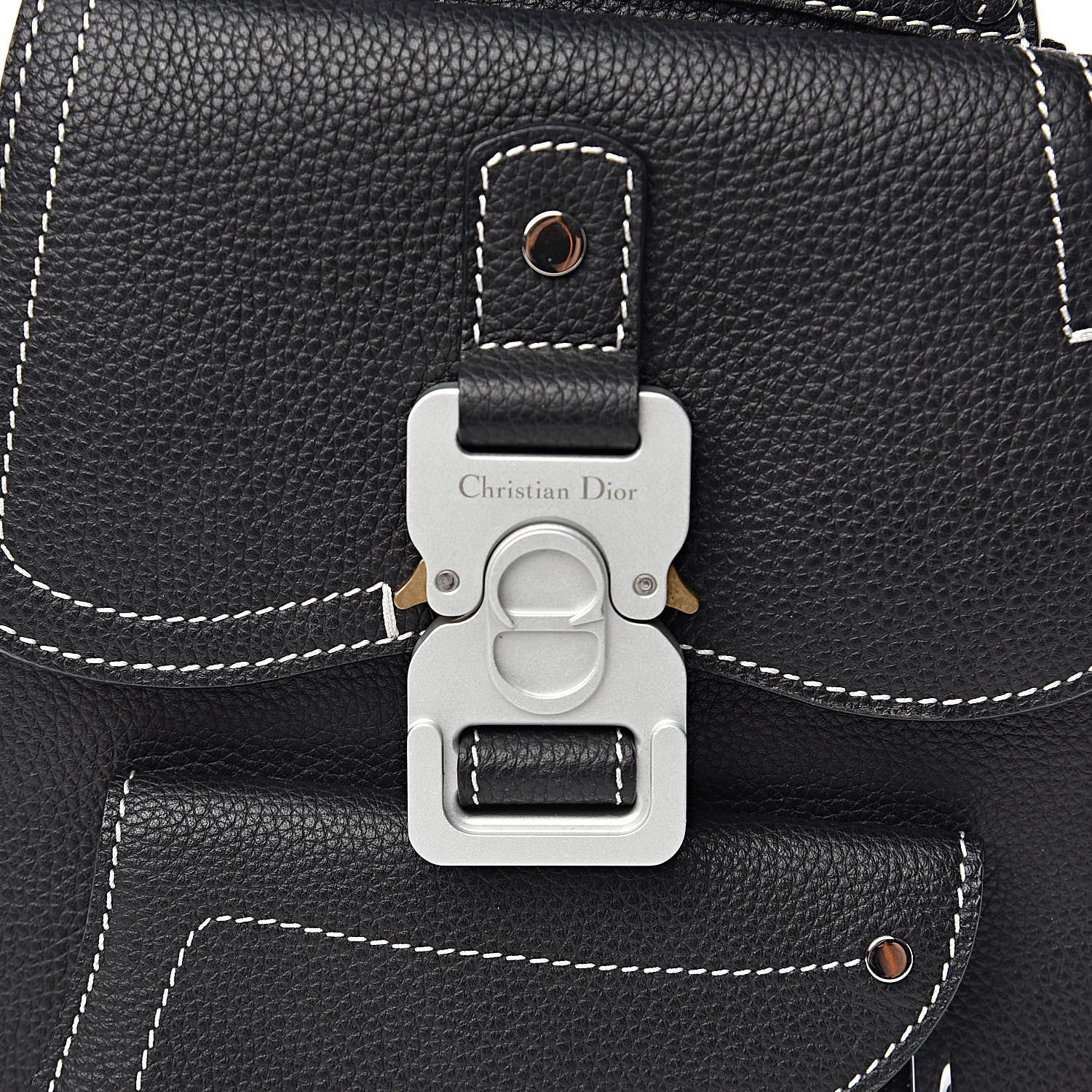 Christian Dior Calfskin Saddle Backpack Black 9 of 12