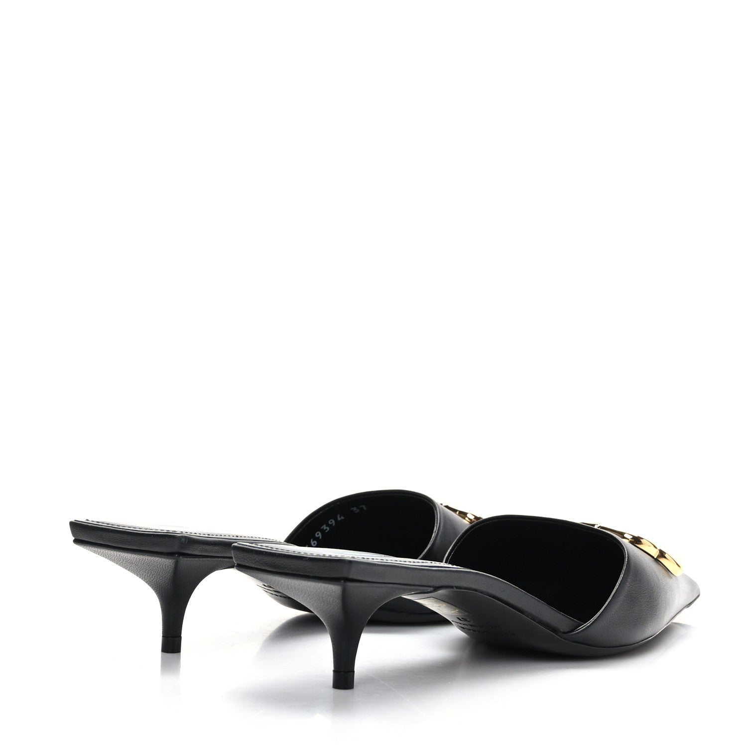 Balenciaga Soft Nappa BB Square Knife Pointed Toe 40mm Mules 37 Black 4 of 8