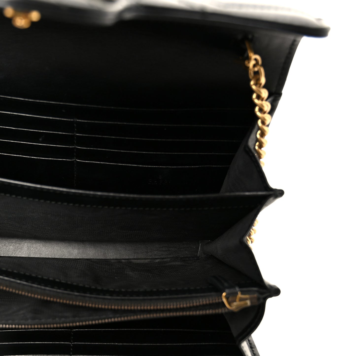 Calfskin Matelasse GG Marmont Chain Wallet Black