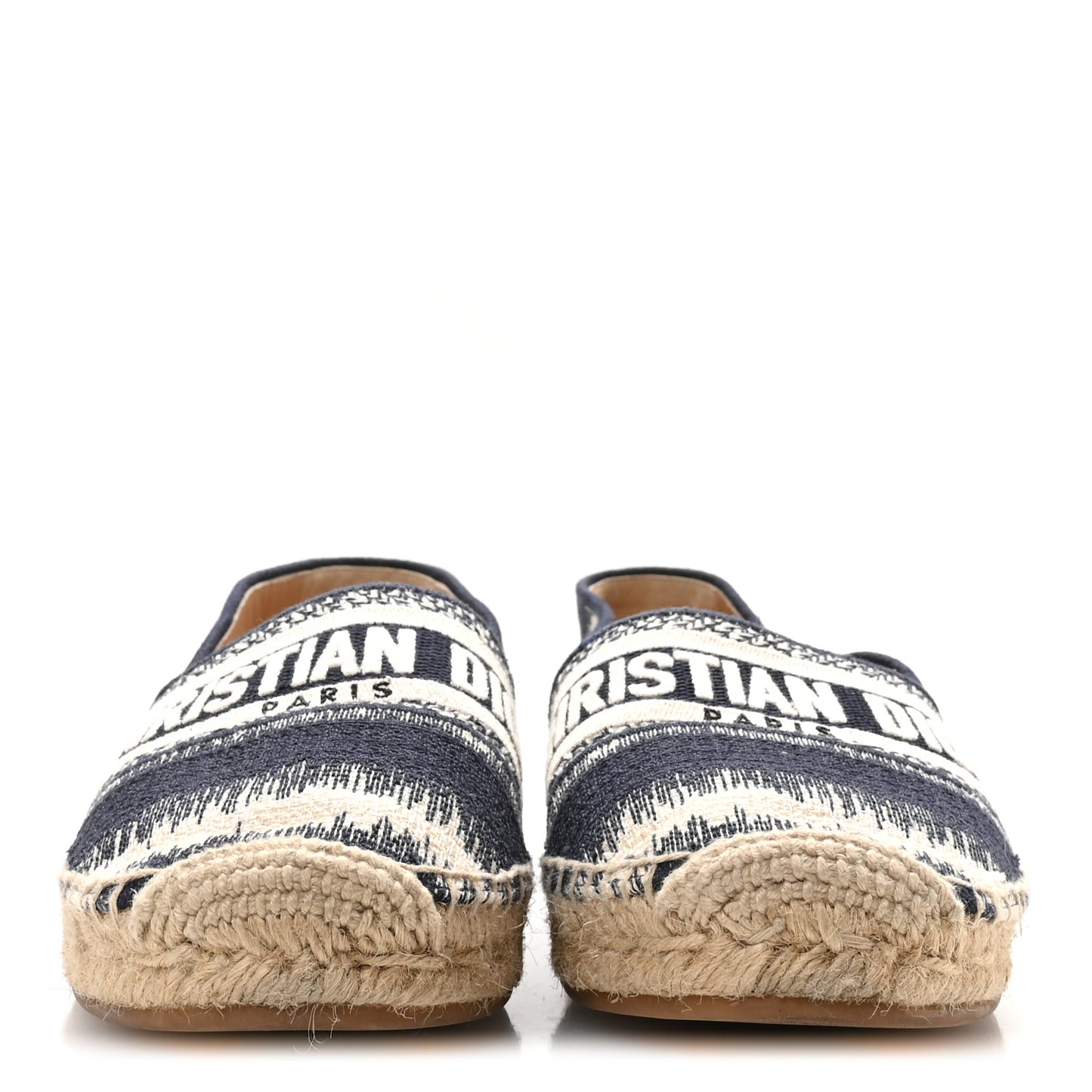 Cotton D-Stripes Embroidered Granville 15mm Espadrilles 36.5 Deep Blue