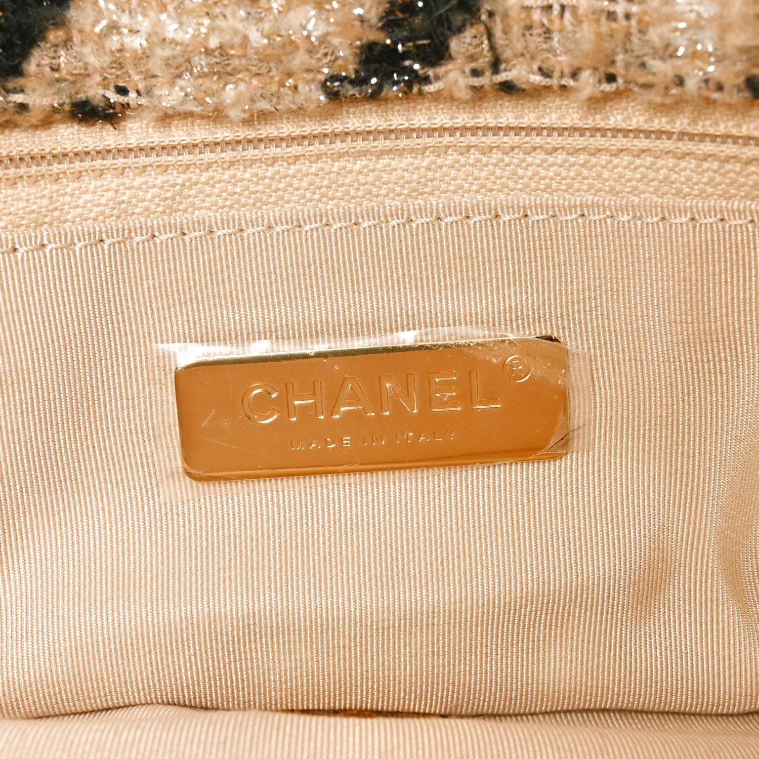 Chanel Tweed Maxi Chanel 19 Flap Beige Black 6 of 10