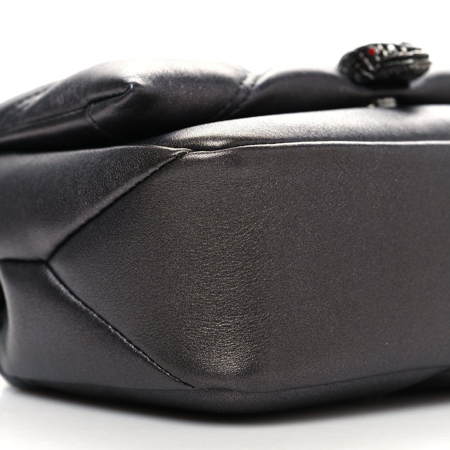 Metallic Calfskin Matelasse Mini Serpenti Cabochon Crossbody Bag Gray