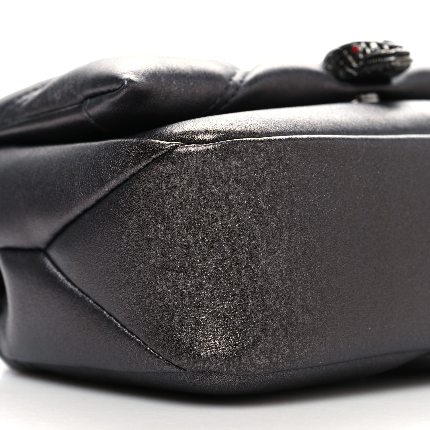Bulgari Metallic Calfskin Matelasse Mini Serpenti Cabochon Crossbody Bag Gray 9 of 11