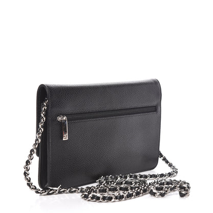 Chanel Caviar Timeless CC Wallet On Chain WOC Black 3 of 14