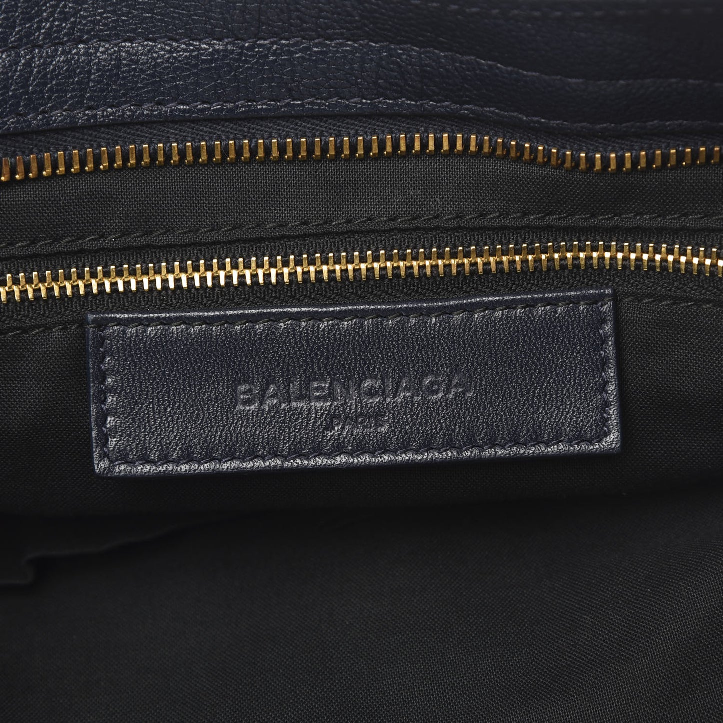 Chevre Gold Metallic Edge Hardware City Bleu Nuit Dark Sea