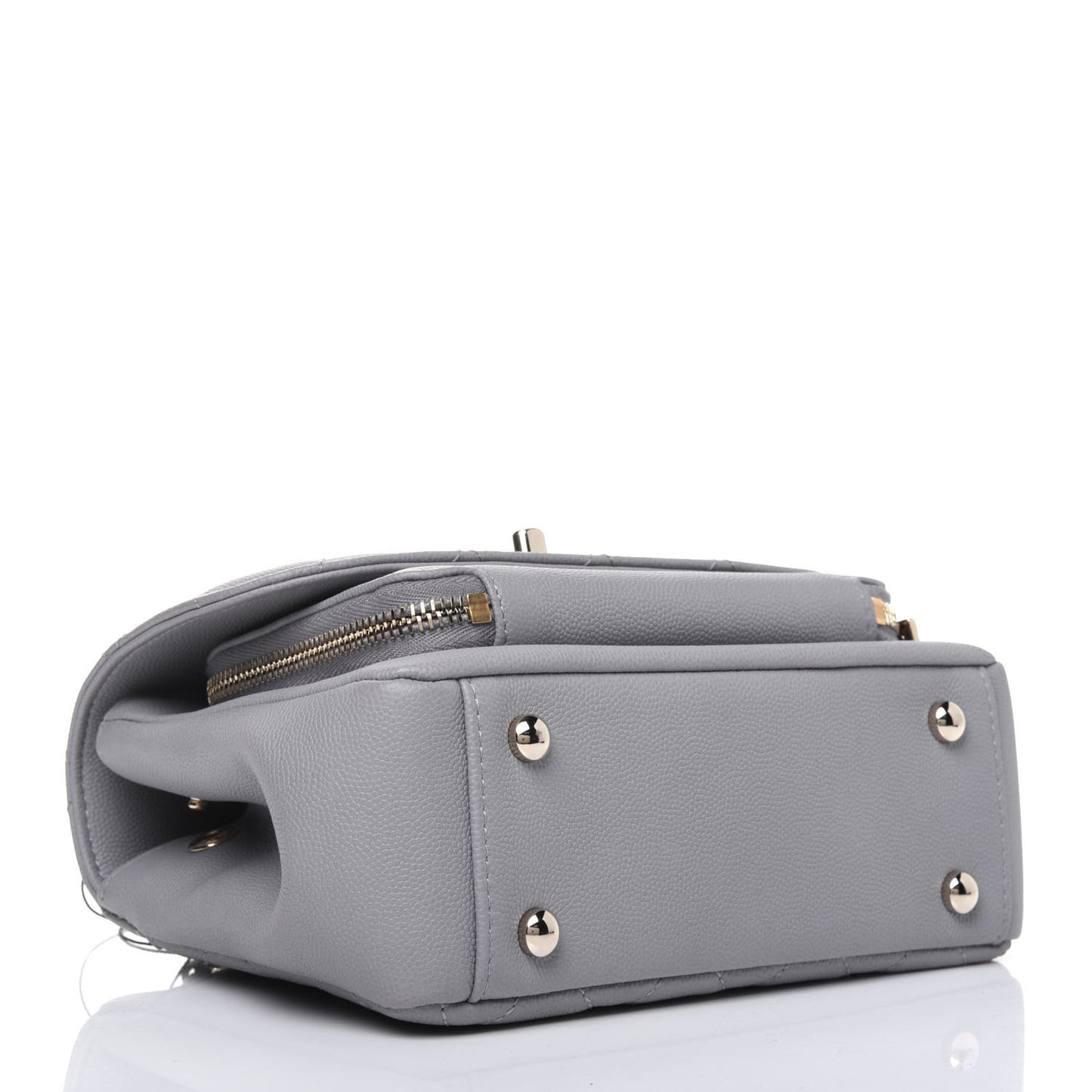 Caviar Quilted Small Business Affinity Flap Grey