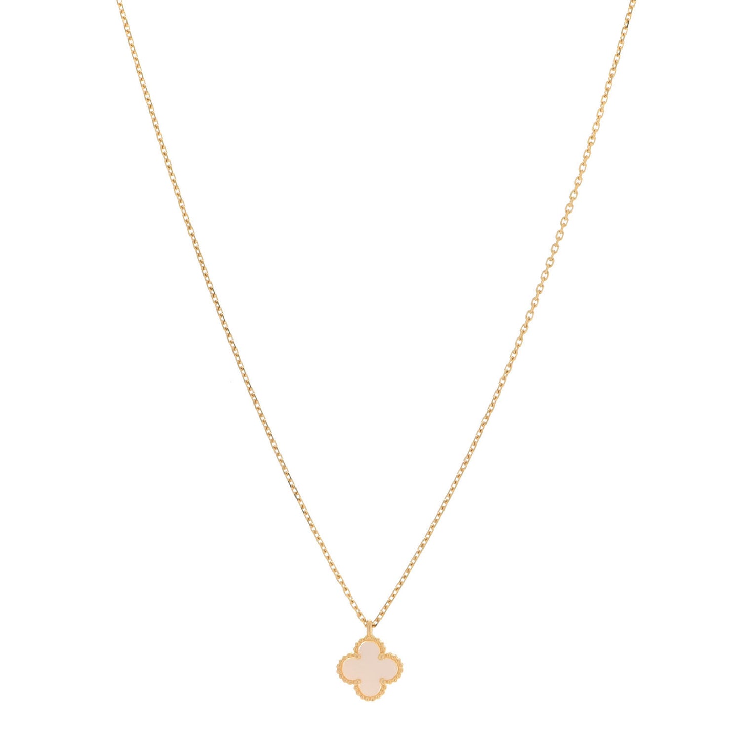 18K Yellow Gold Mother of Pearl Sweet Alhambra Pendant Necklace